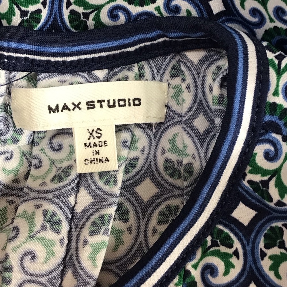 Max Studio Green Blue Sleeveless Fit & Flare Dress Size XS - Picture 7 of 8